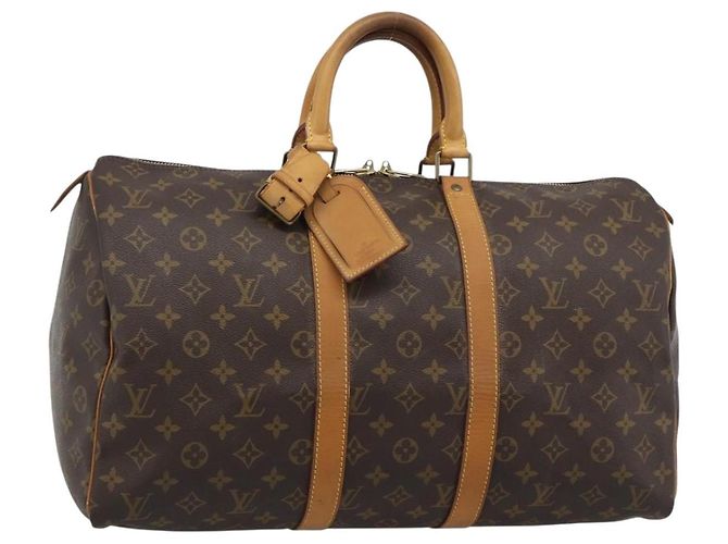 LOUIS VUITTON Bolsa Boston Monogram Keepall 45 M41428 LV Auth 190343A Monograma