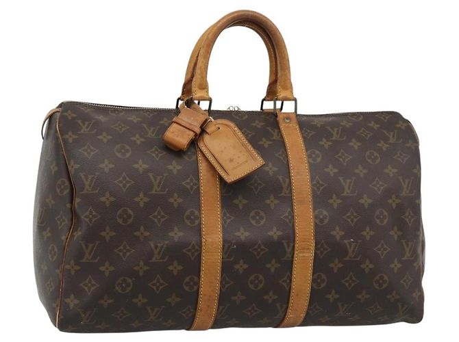 LOUIS VUITTON Bolso Boston Monogram Keepall 50 M41426 LV Auth 192652 Monograma