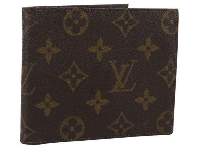 LOUIS VUITTON Monogram Eclipse Portefeuille Marco NM Cartera LV Auth BA14276 Monograma