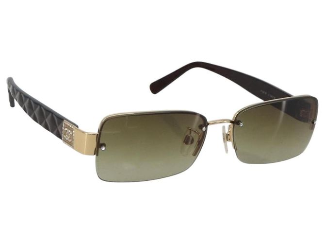 Gafas de sol CHANEL COCO de plástico Marrón CC Auth 190363 Castaño