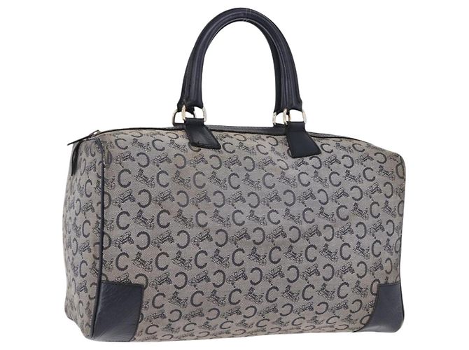 Céline Bolsa Boston CELINE C Sulky em Canvas Navy e Tom Dourado Auth ep15354 Azul marinho