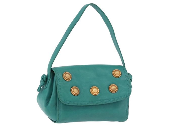 Borsa a Spalla LOEWE in Pelle Verde Oro Auth 190720A D'oro