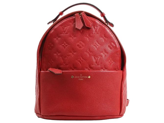 Twist Louis Vuitton Sorbonne Monogram Empreinte Backpack in Red M44015