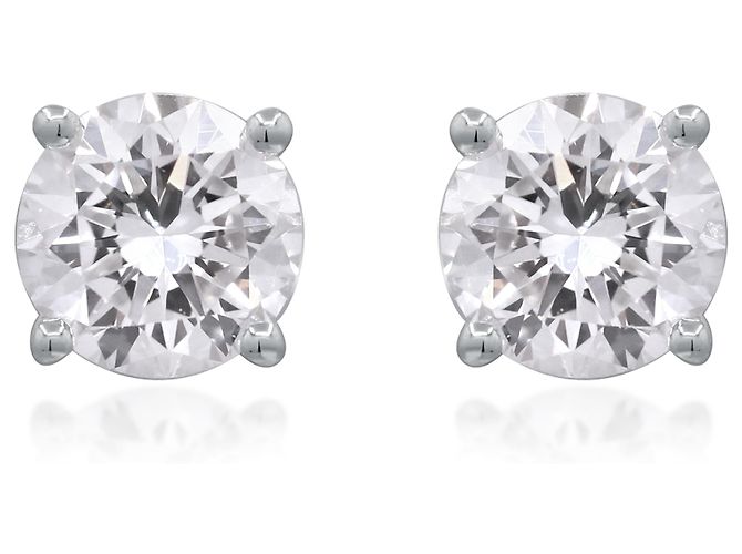 Autre Marque Pendientes de Diamante Lab-Grown White Gold 1.51 ctw