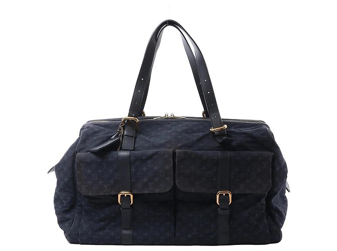 Borsa a Spalla Louis Vuitton Claudine Mini Lin Monogram Blu Navy M42321