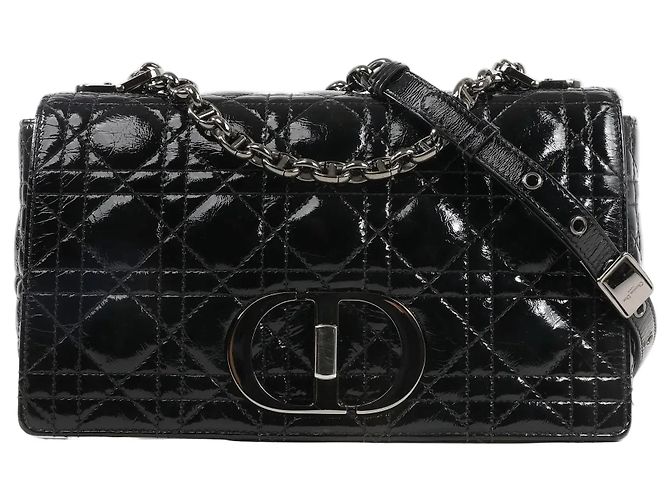 Borsa a tracolla Caro in pelle Dior nera Nero