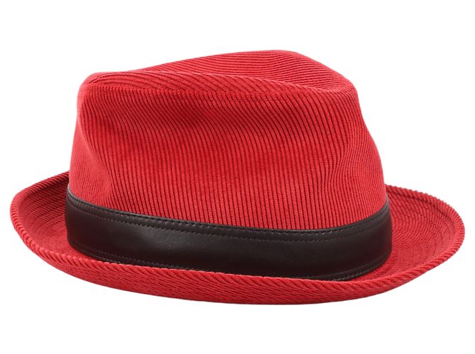Hermès Hermes Cordy Fedora Hut in Rot