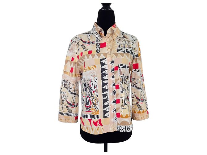 Camisa Prada ss 2004 estampado Venezia Multicolor