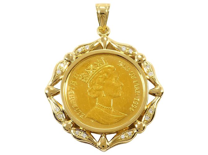 Autre Marque Pendente in oro giallo K24 e diamante D'oro