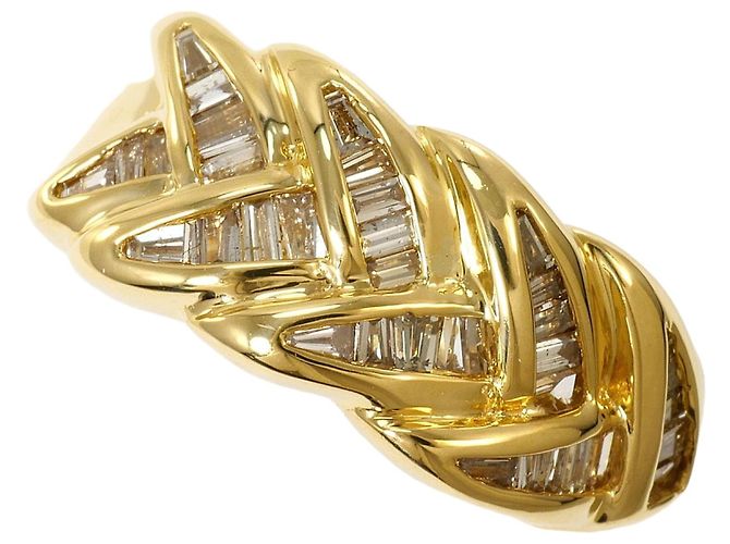 Autre Marque 18K Gelbgold-Ring mit braunem Diamanten Golden