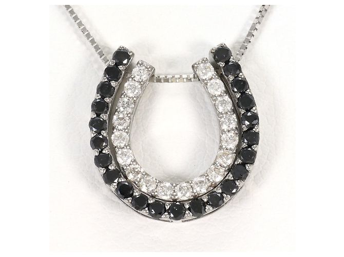 Autre Marque Collana in oro bianco 18K e diamanti Nero D'oro
