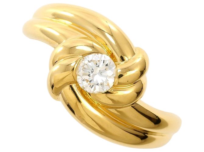 Autre Marque 18K Gelbgold-Ring mit Diamant Golden