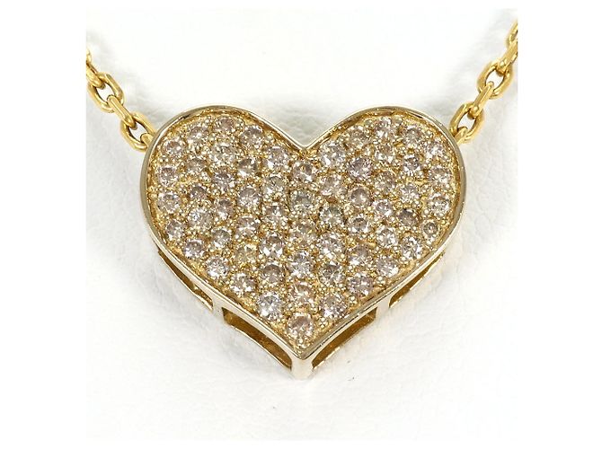 Autre Marque Collar de oro amarillo de 18K con diamante marrón Castaño Dorado