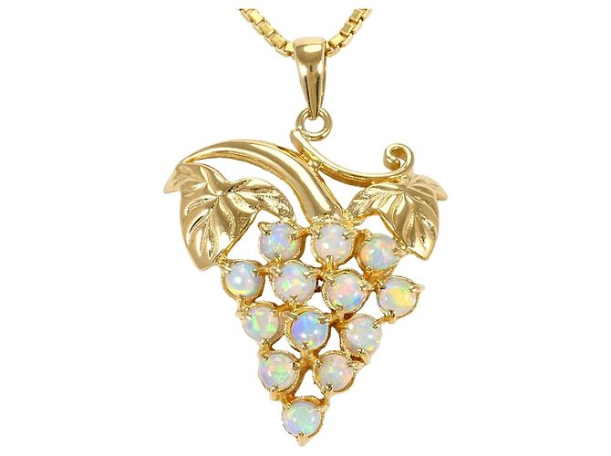 Autre Marque Colar de ouro amarelo 18K com opala Dourado