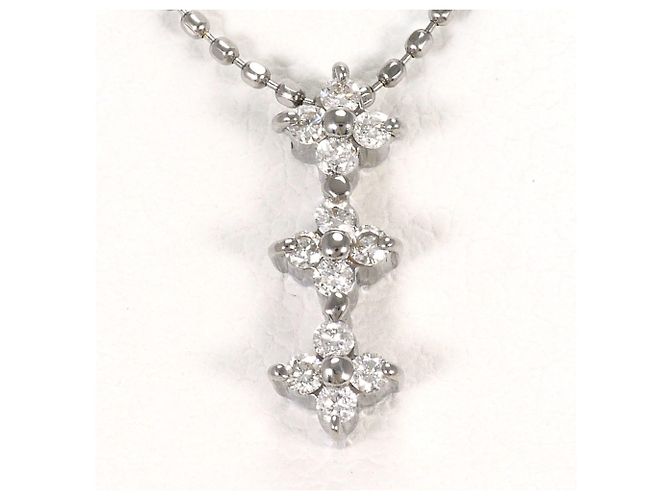 Autre Marque Collar de oro blanco de 18K y diamantes Dorado