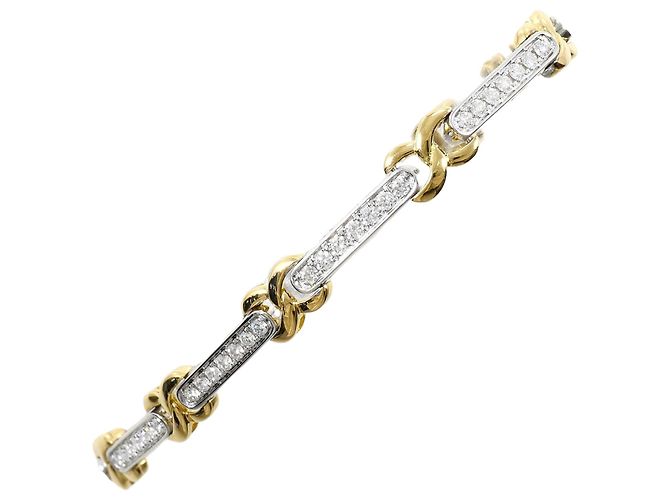 Autre Marque Pulseira de berloques elegante em ouro 18K com diamantes Dourado