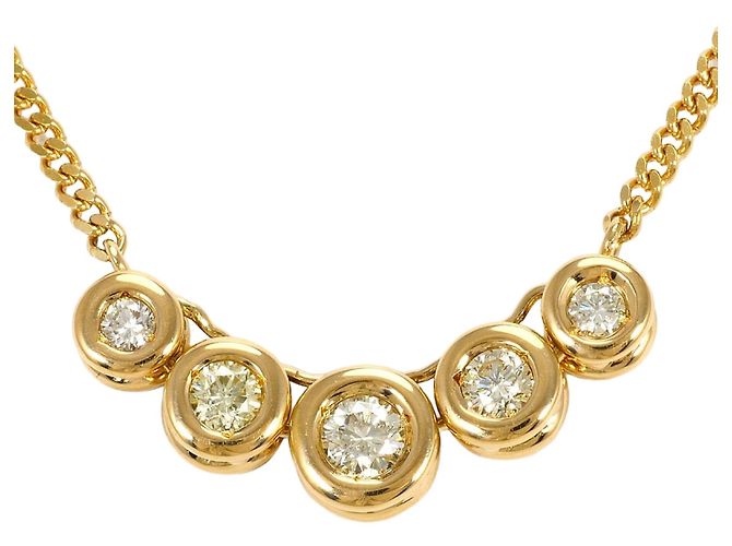 Autre Marque 18K Gelbgoldhalskette mit Diamant Golden