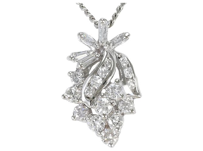Autre Marque Platin-Halskette mit Diamant