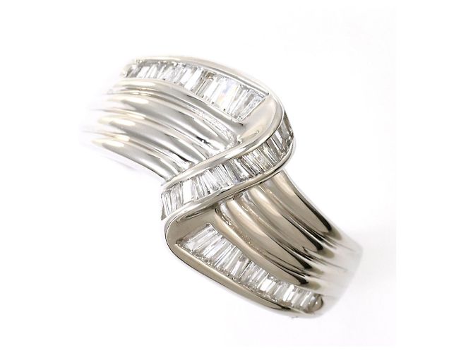 Autre Marque Anillo de banda de platino PT900 con diamante