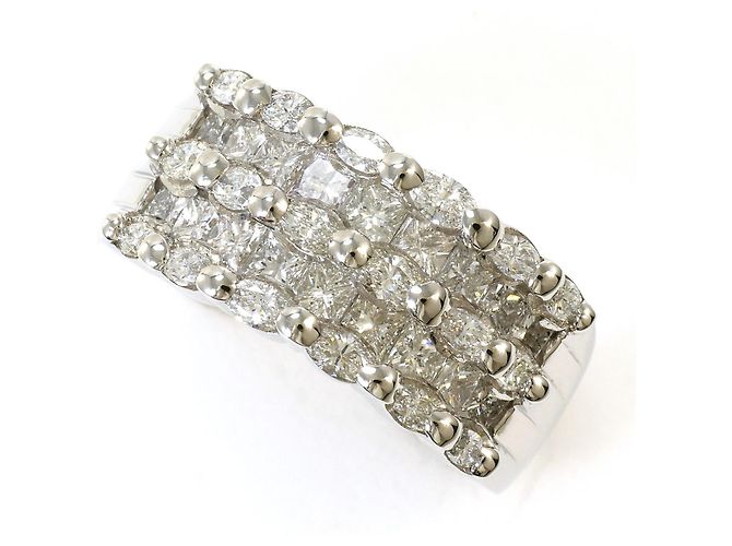 Autre Marque PT900 Platinring mit Diamant