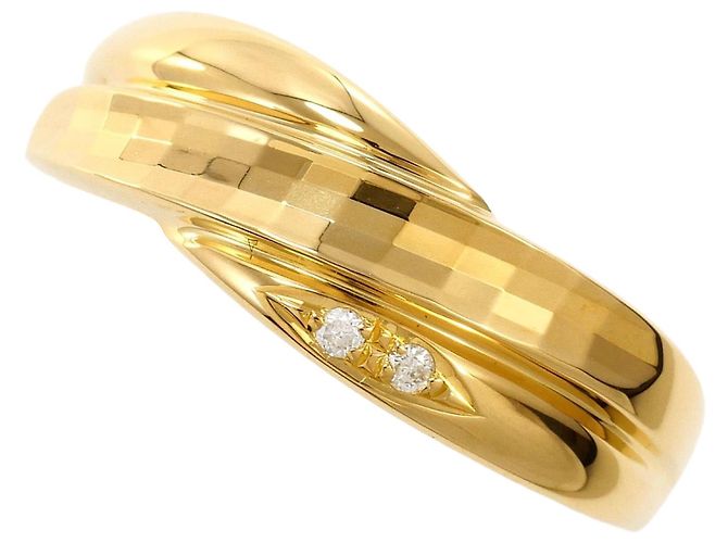 Autre Marque 18K Gelbgold-Ring mit Diamant Golden