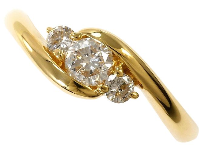 Autre Marque 18K Gelbgold-Ring mit Diamant Golden