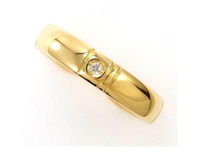 Autre Marque 18K Gelbgold-Ring mit Diamant Golden