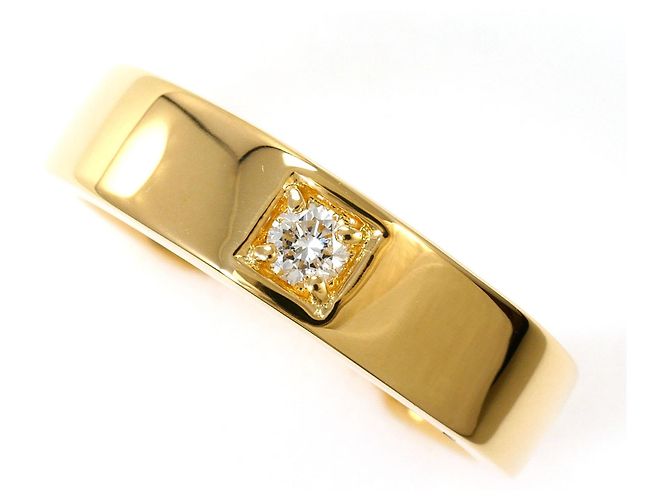 Autre Marque 18K Gelbgold-Ring mit Diamant Golden