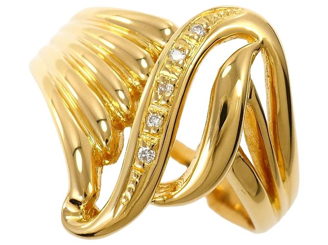 Autre Marque 18K Gelbgold-Ring mit Diamant Golden