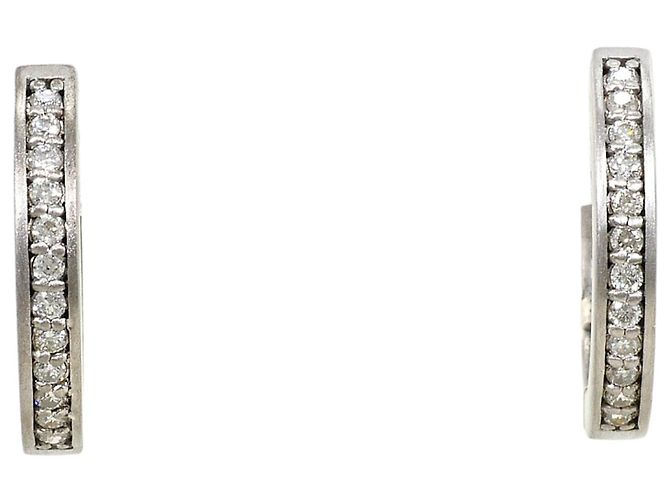 Autre Marque 18K Weißgold Diamant Creolen-Ohrringe Golden