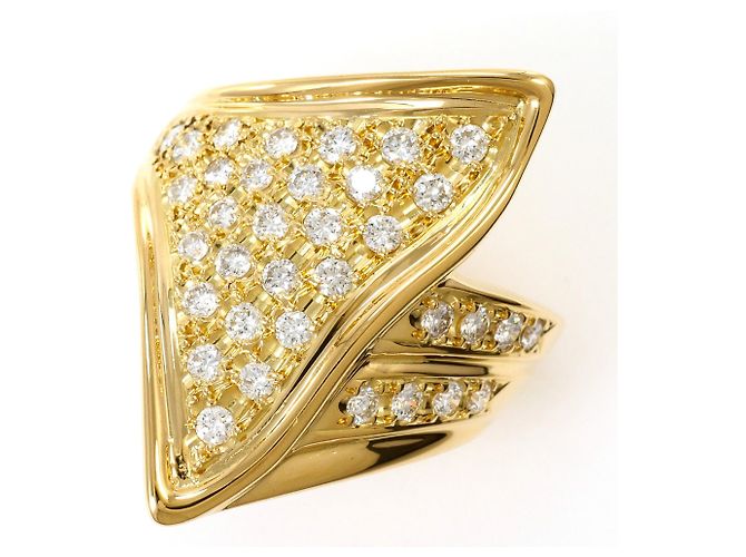 Autre Marque 18K Gelbgold-Ring mit Diamant Golden