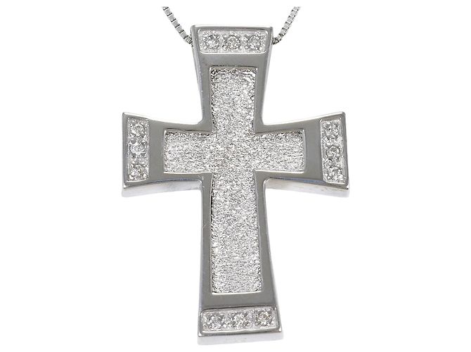 Autre Marque Elegante collar de oro blanco de 18K con diamante Dorado