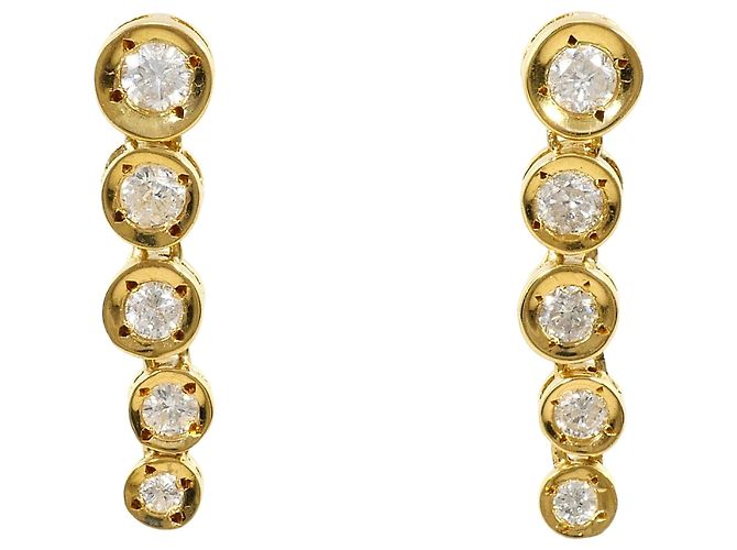 Autre Marque Orecchini a lobo in oro giallo 18K e diamanti D'oro