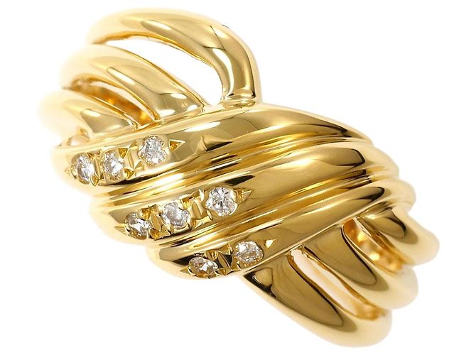 Autre Marque 18K Gelbgold-Ring mit Diamant Golden