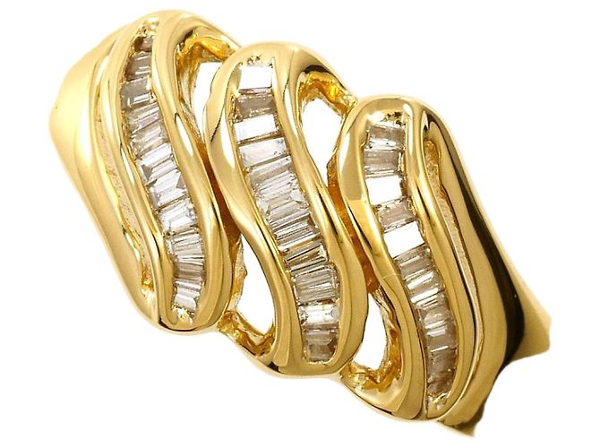 Autre Marque 18K Gelbgold-Ring mit Diamant Golden