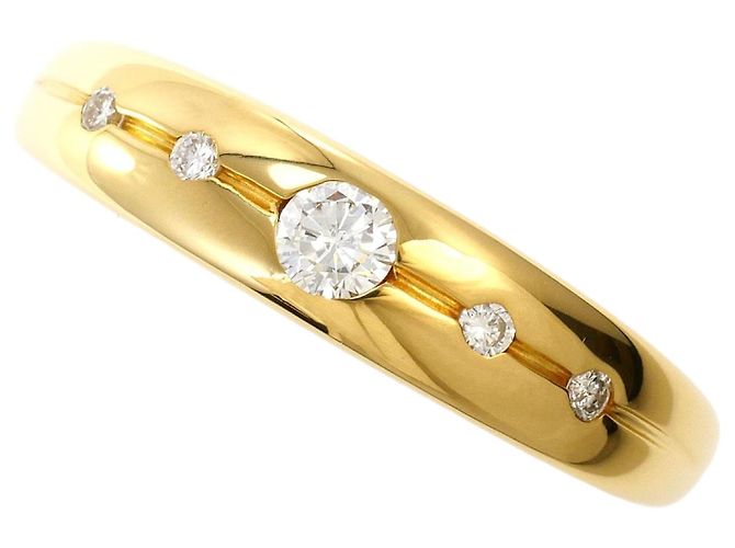 Autre Marque Anello a fascia in oro giallo 18K con diamante D'oro