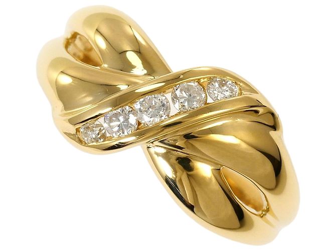 Autre Marque 18K Gelbgold-Ring mit Diamant Golden