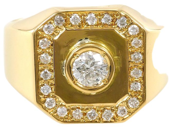 Autre Marque 18K Gelbgold Diamantring Golden