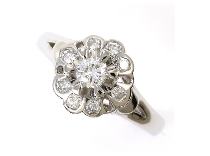Autre Marque PT900 Platinring mit Diamant