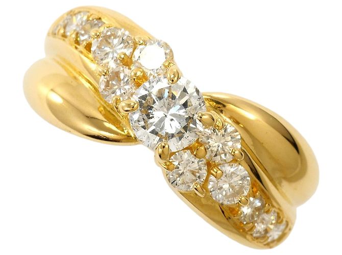Autre Marque 18K Gelbgold-Ring mit Diamant Golden