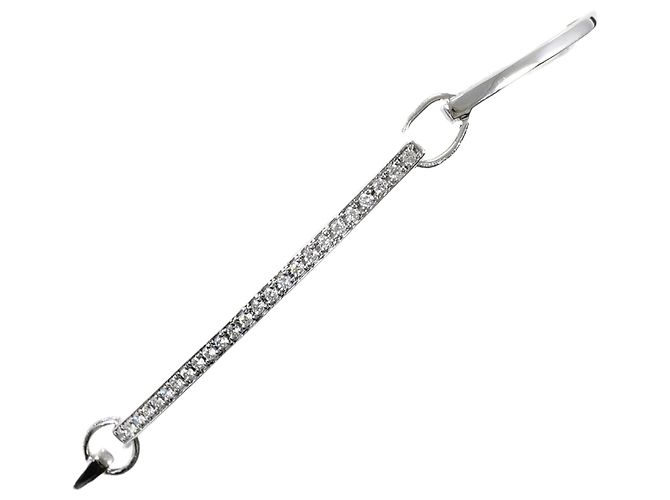 Autre Marque Pulseira de berloques em ouro branco 18K com diamante Dourado