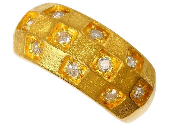 Autre Marque 24K Gelbgold Diamantring Golden