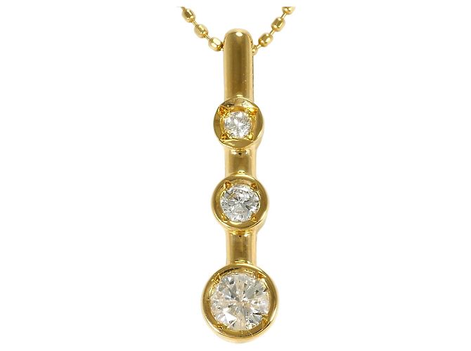 Autre Marque Collar de oro amarillo de 18K con diamante Dorado