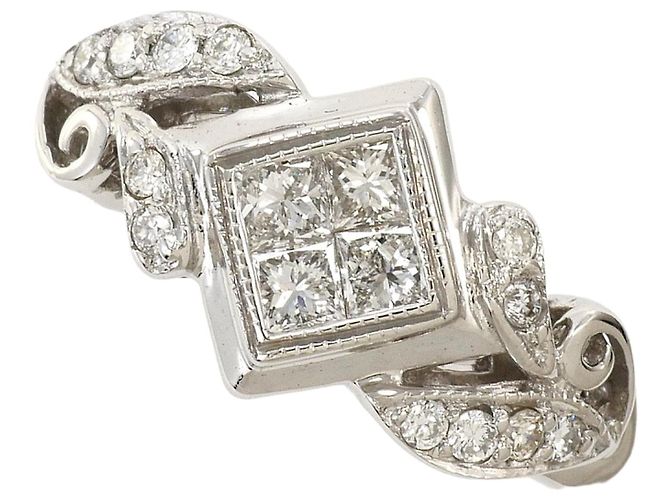 Autre Marque 18K Weißgold Diamantring Golden