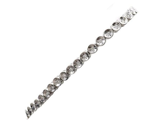 Autre Marque 14K Weißgold-Charm-Armband mit Diamant Golden