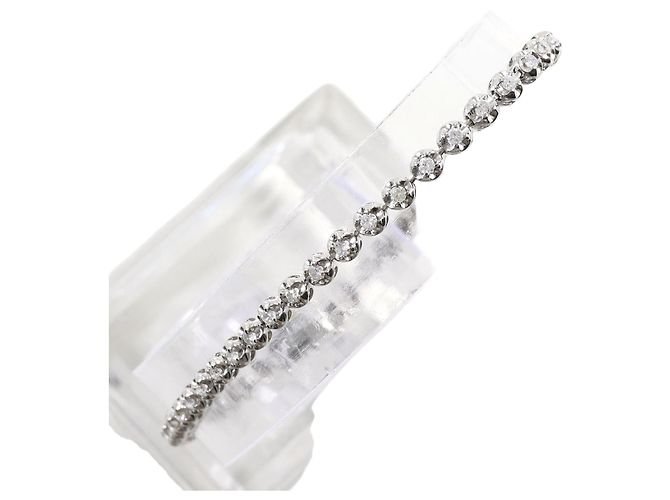 Autre Marque Bracciale charm in oro bianco 14K e diamanti D'oro