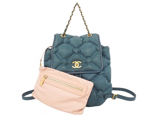 Chanel Blue Leather Backpack