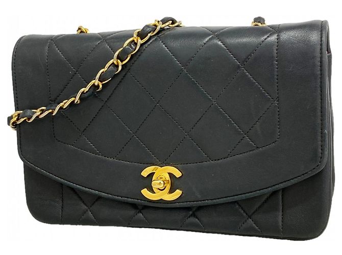 Chanel Diana Chain Schultertasche Schwarz