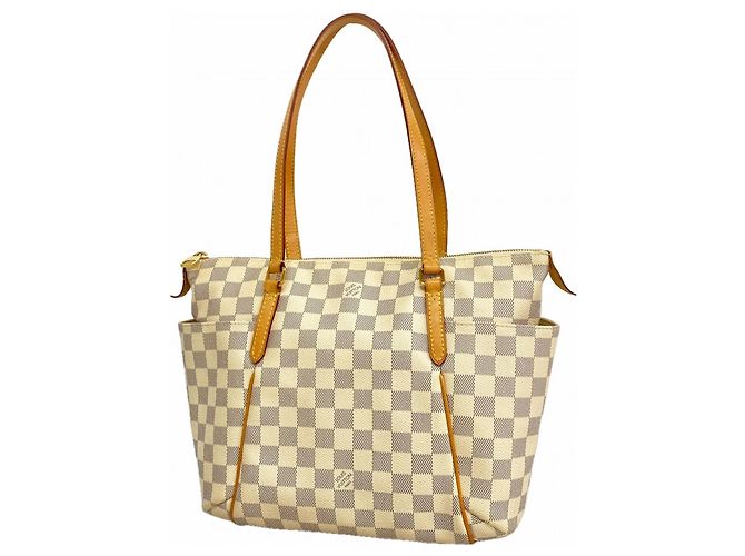 Louis Vuitton Damier Azur Totally PM Tote Bag Weiß