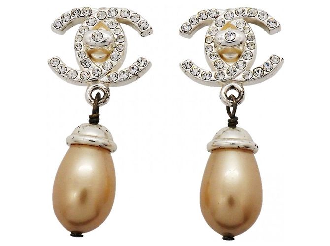 Chanel Clip-Ohrringe Silber